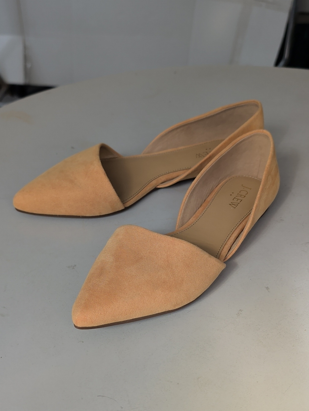 J. Crew Faux Surde Pointed D'Orsay Flats SZ 8 Yellow Fall Comfy Collegiate Chic